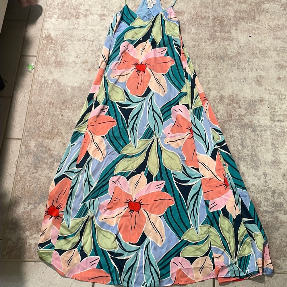 Nicole Miller Orange Pink Asymmetrical Maxi Skirt Resort Wear
